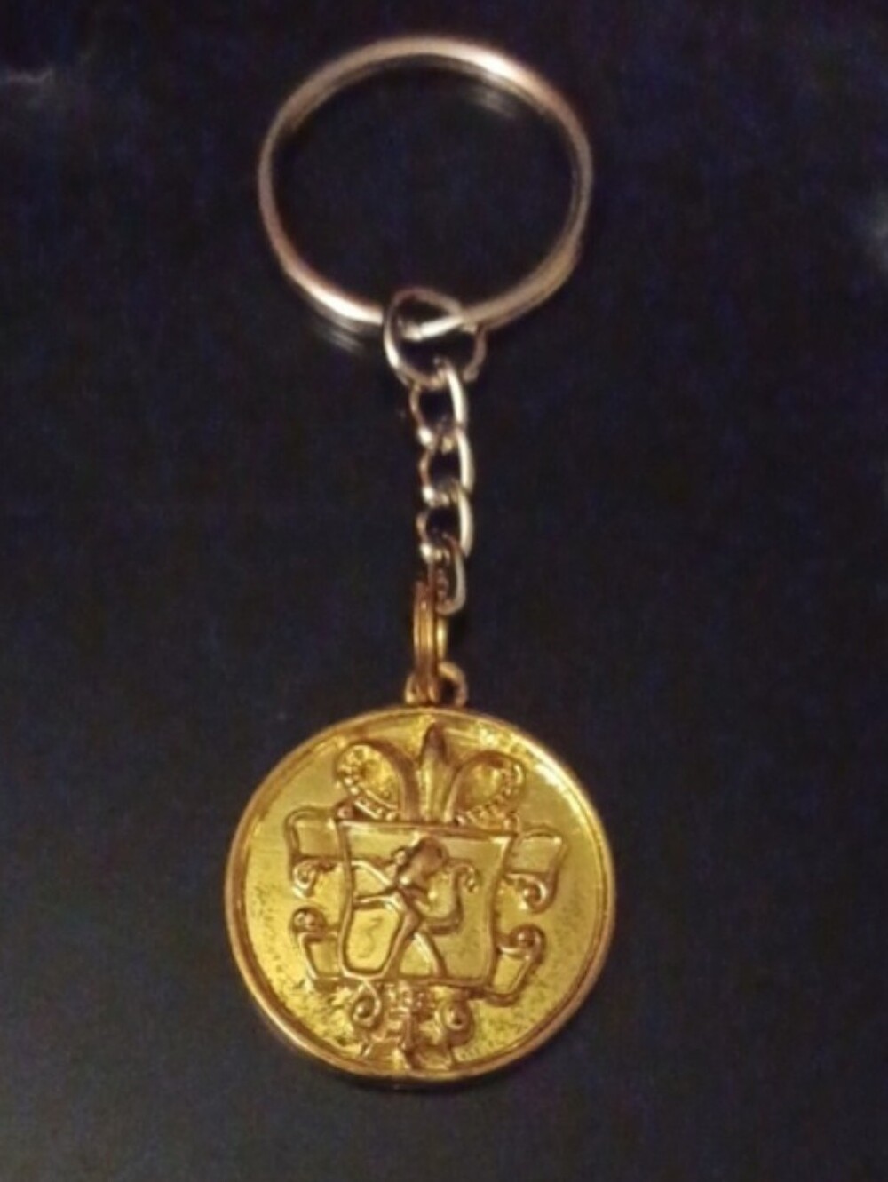 4/$40 Gold Crest Pendant Keychain